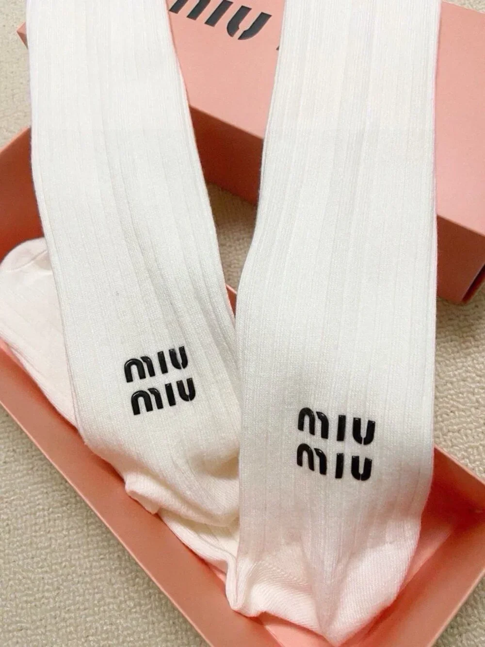 Miu Miu Logo Knee High Socks